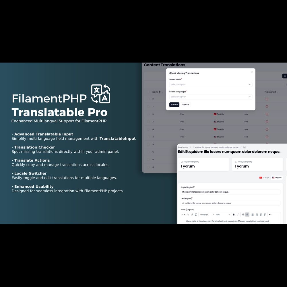 FilamentPHP Translatable Pro | AFSAKAR Shop